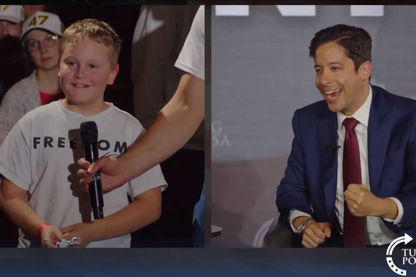 10-year-old boy asks Catholic commentators at TPUSA event for advice on becoming a priest