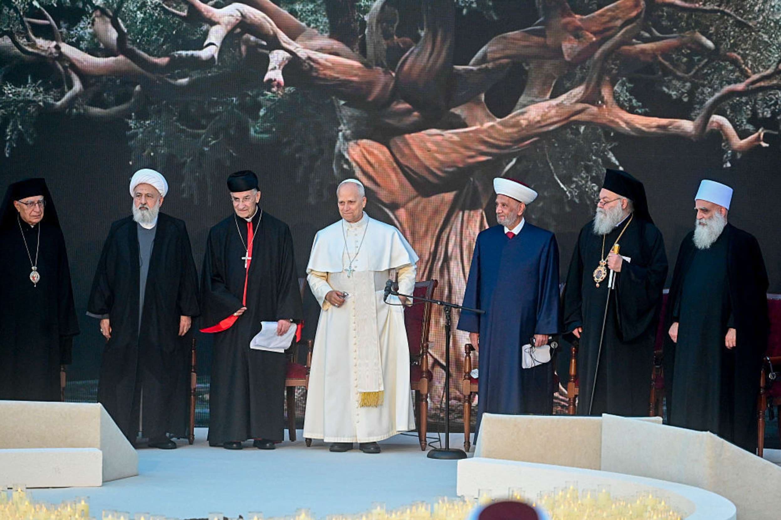 Pope Leo visits tomb of St. Charbel, meets with 15,000 young people in Lebanon