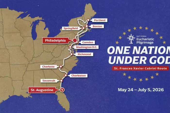 ‘One Nation Under God’: Route, theme, and patroness announced for 2026 National Eucharistic Pilgrimage