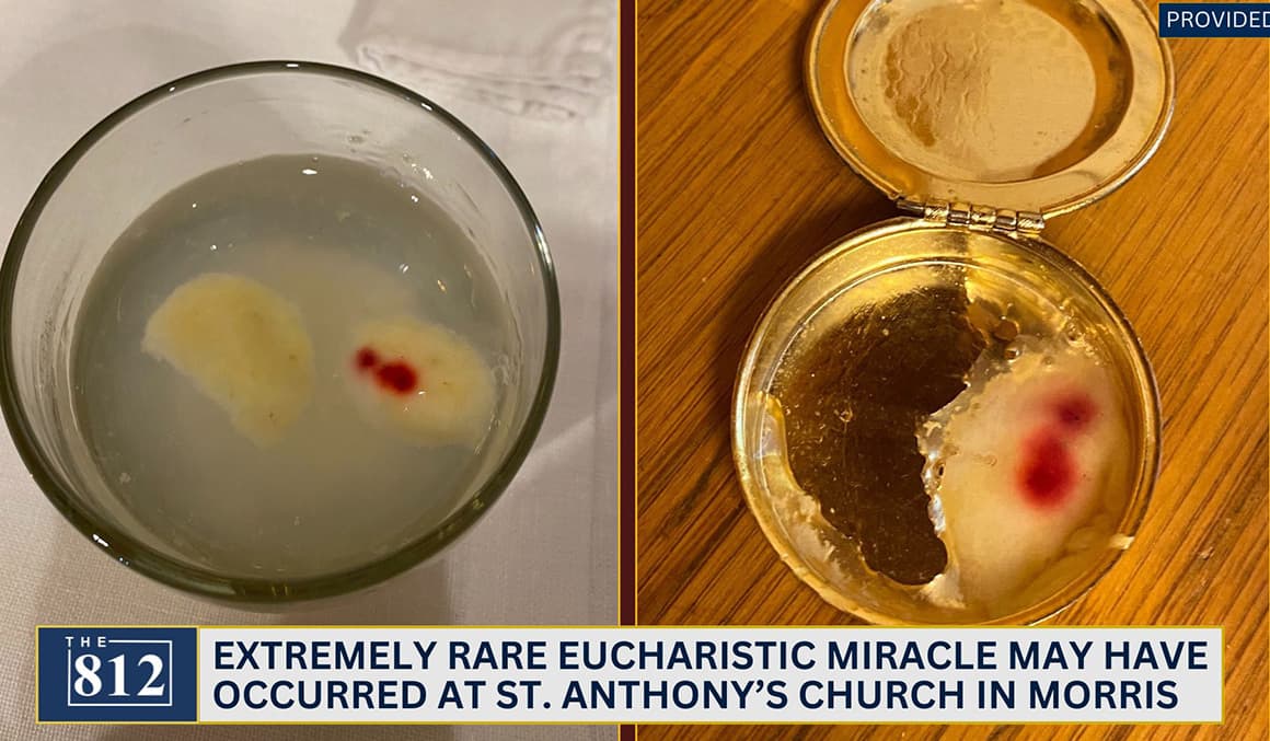 Archdiocese of Indianapolis: lab indicates red discoloration on Eucharistic host due to natural causes